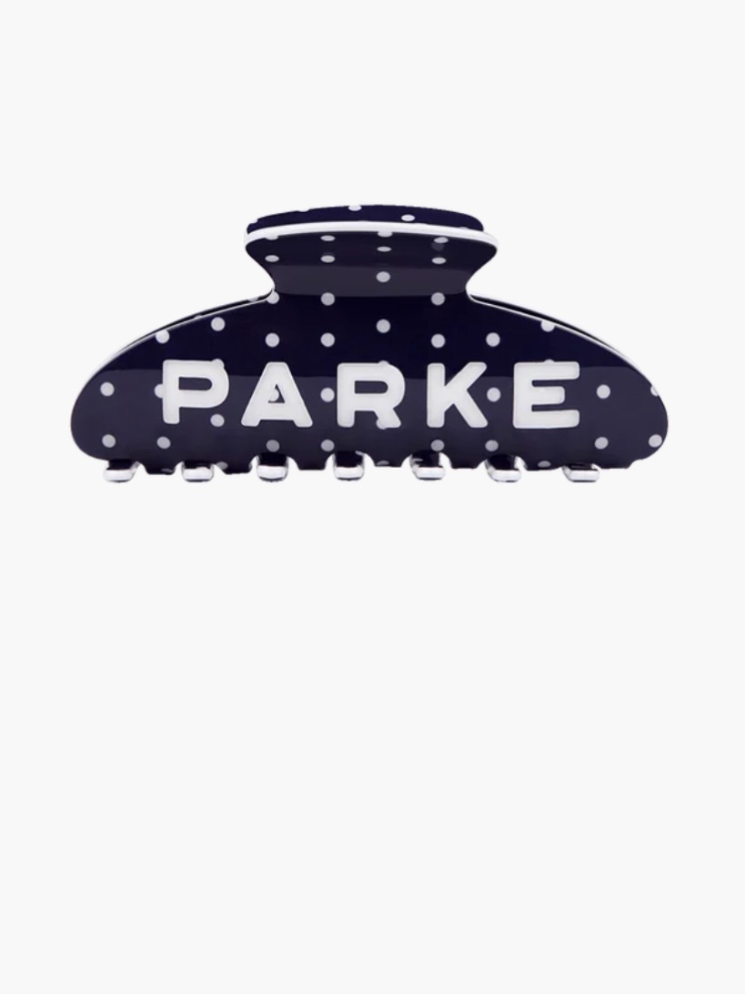 Parke Polka Dot Hair Claw Clip -Denim
